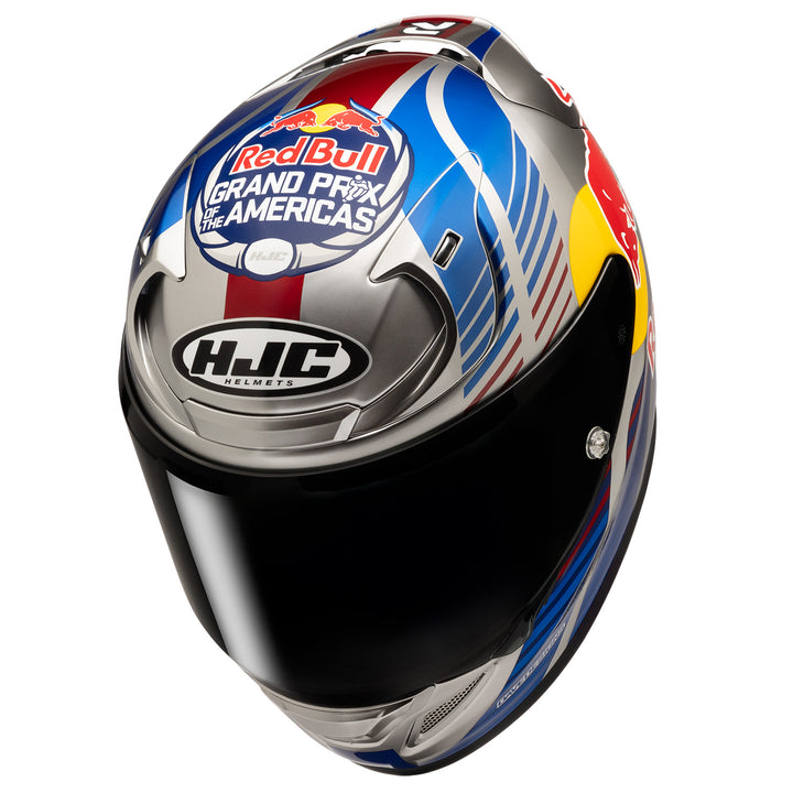 HJC RPHA 12N Red Bull Austin GP 2 Helmet MC-21 - Top Side View