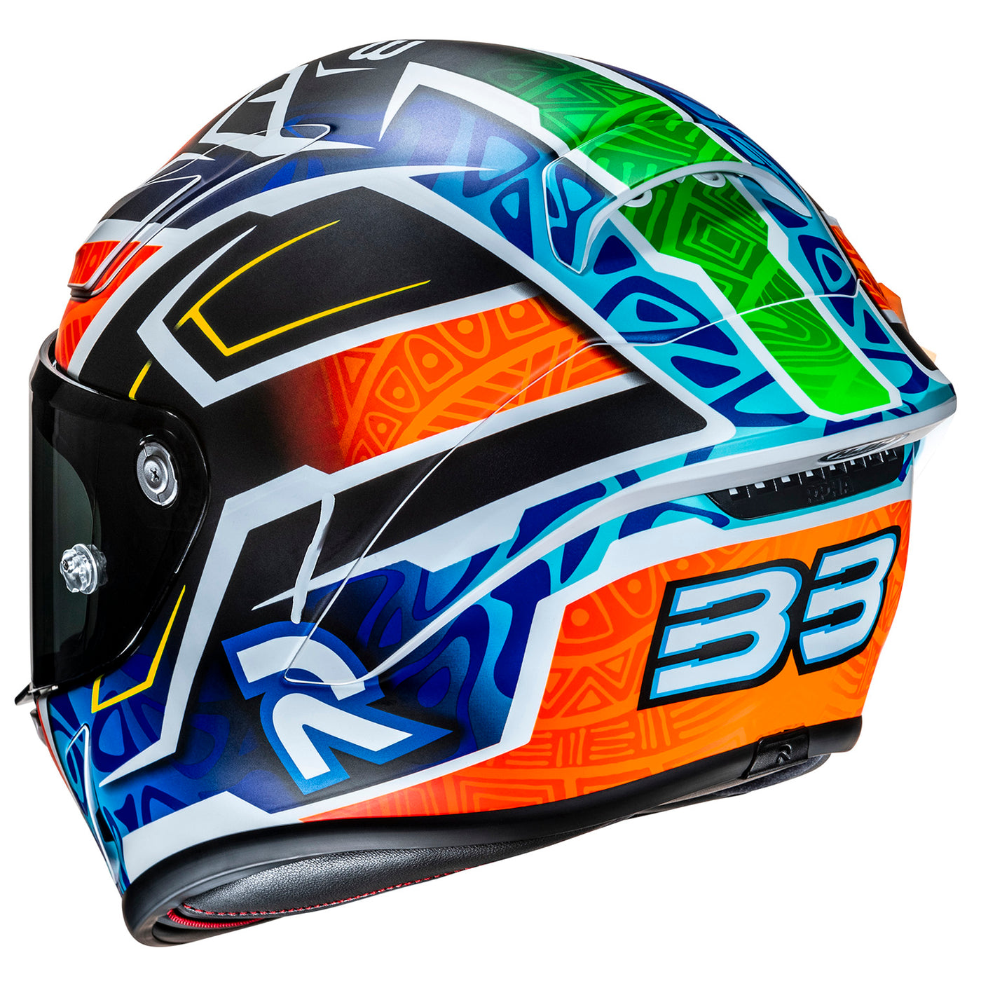 HJC RPHA 1N Brad Binder Helmet MC-27SF - Rear Left Side View