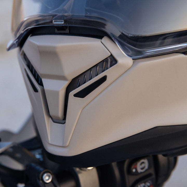 HJC RPHA 60 Solid Helmet Sand Beige - Lifestyle Close-Up of Mouth Vents