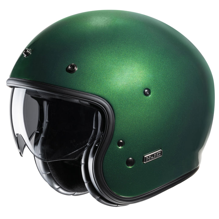 HJC V31 Solid Helmet Deep Green - Front Side View