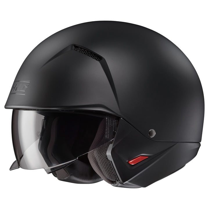 HJC i20 Solid Helmet Semi-Flat Black - Front Side View with Chin Bar Removed