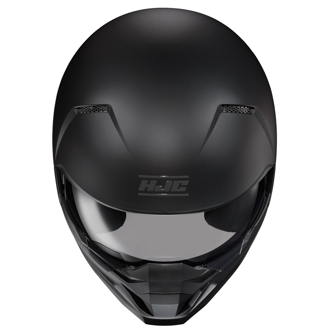 HJC i20 Solid Helmet Semi-Flat Black - Top Front View