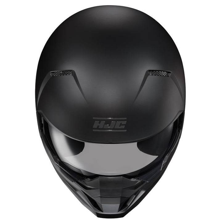 HJC i20 Solid Helmet Semi-Flat Black - Top Front View