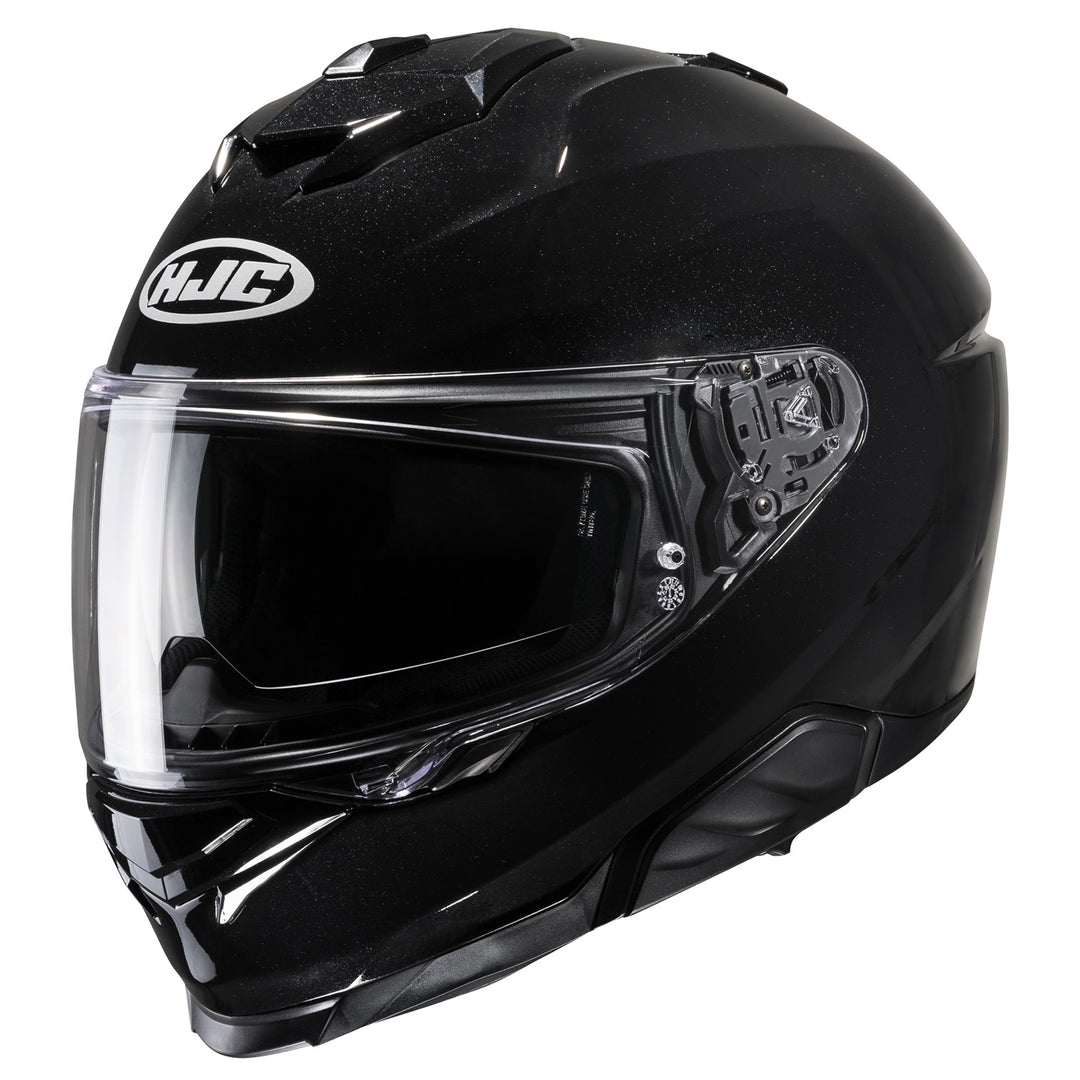 HJC I71 Solid Helmet Black - Front Side View