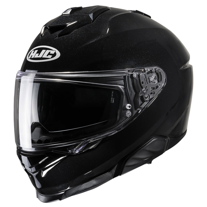 HJC I71 Solid Helmet Black - Front Side View