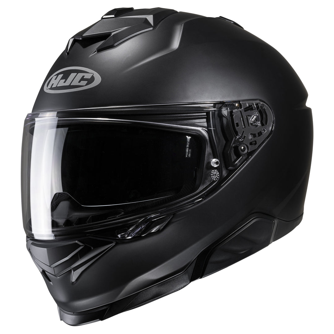 HJC I71 Solid Helmet Semi-Flat Black - Front Side View