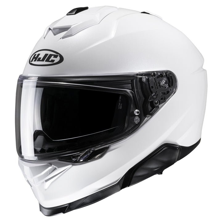 HJC I71 Solid Helmet White - Front Side View