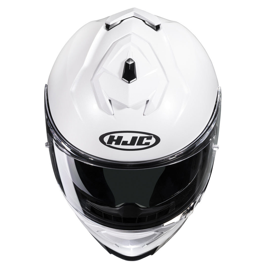 HJC I71 Solid Helmet White - Top Front View