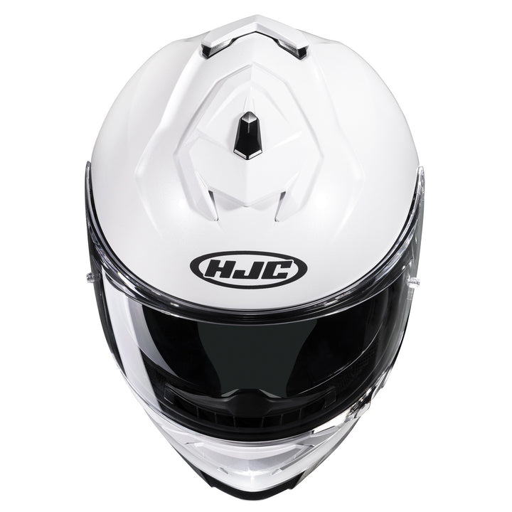 HJC I71 Solid Helmet White - Top Front View