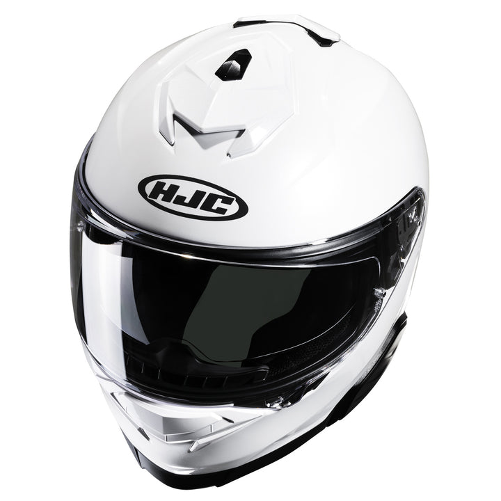 HJC I71 Solid Helmet White - Top Side View