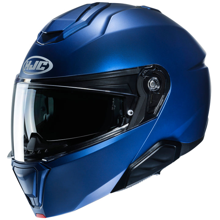 HJC I91 Solid Helmet Semi-Flat Metallic Blue - Front Side View