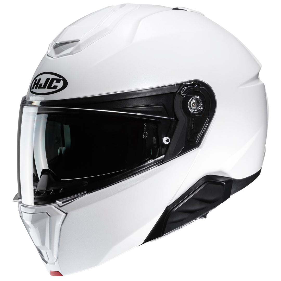 HJC I91 Solid Helmet White - Front Side View