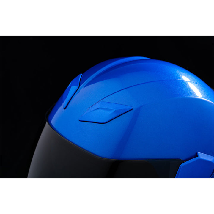 ICON Airflite Jewel MIPS Full Face Motorcycle Helmet Blue - Close-up of Top Vents