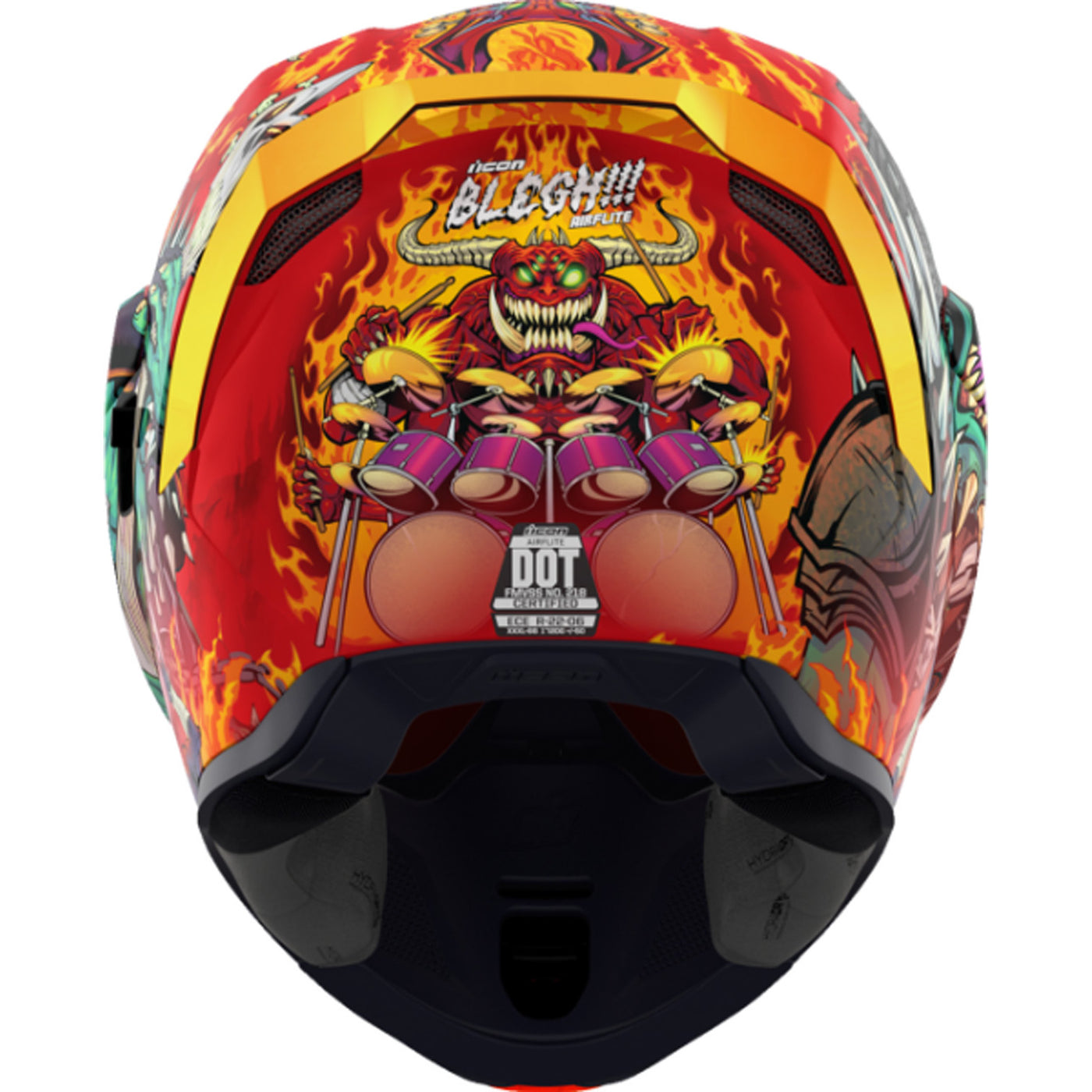 ICON Airflite Blegh MIPS Helmet Red - Rear View