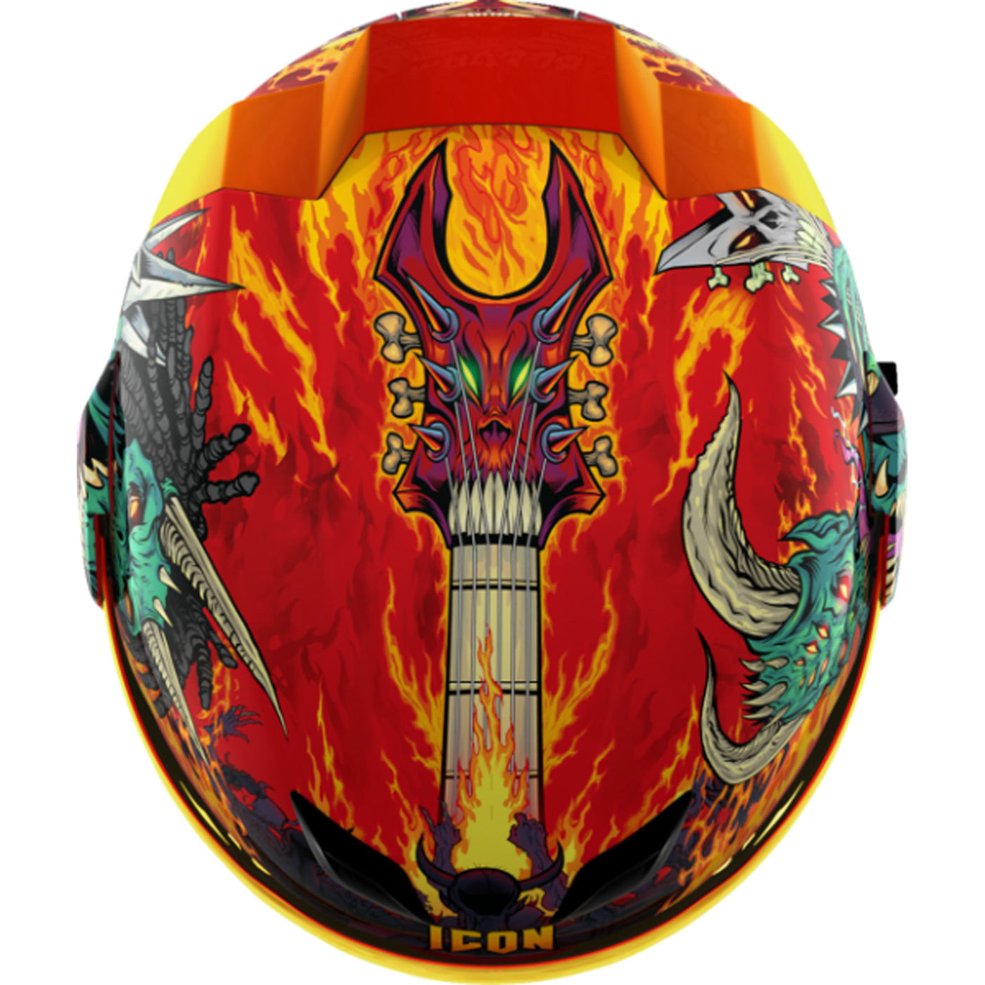 ICON Airflite Blegh MIPS Helmet Red - Top Down View