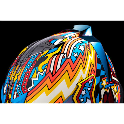 ICON Airflite Flyboy Helmet Blue - Close-Up of Top Rear Details