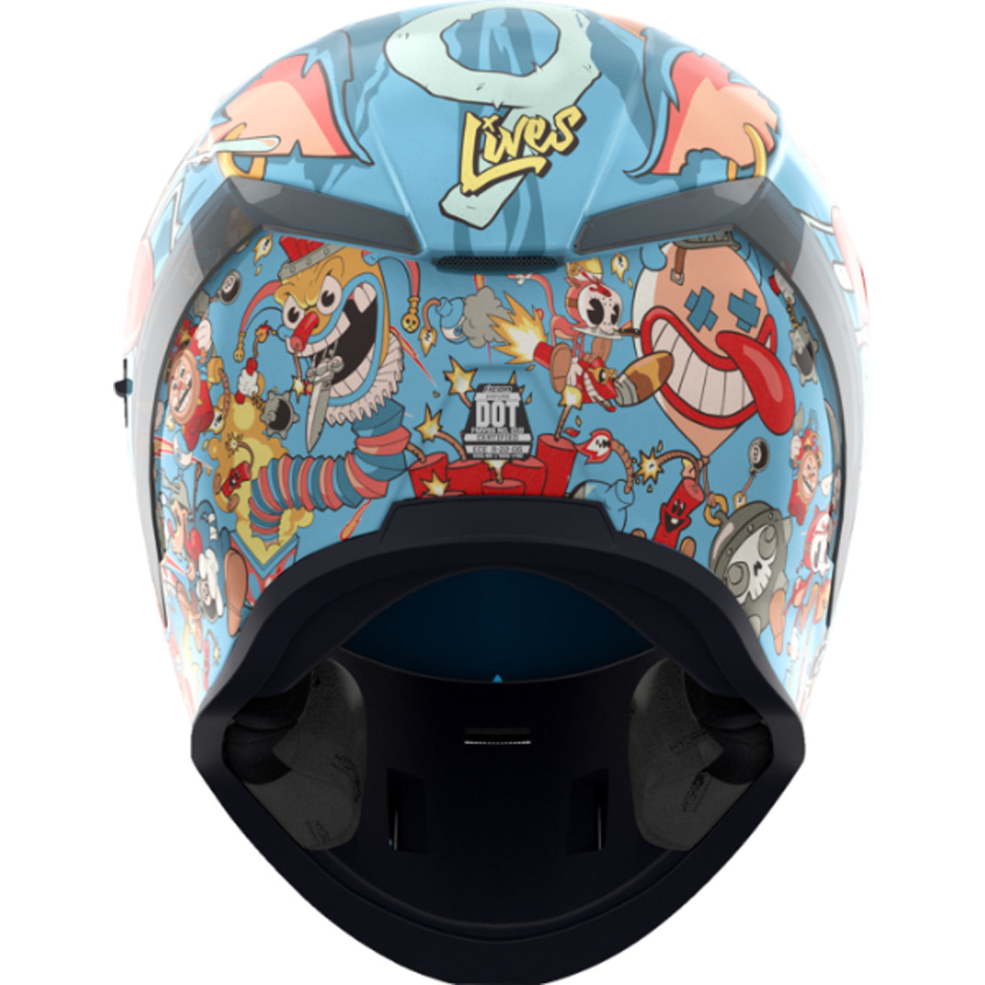 ICON Airform 9 Lives Helmet Blue - Rear View