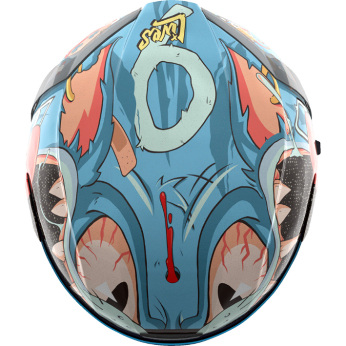 ICON Airform 9 Lives Helmet Blue - Top View