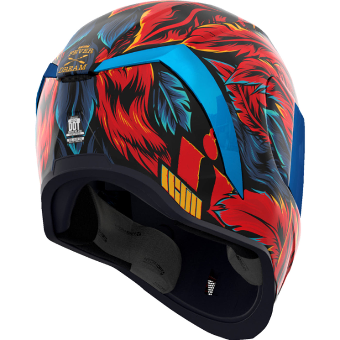 ICON Airform Fever Dream Helmet Blue - Rear Right Side View