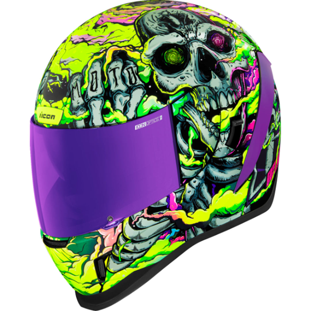 ICON Airform Hippy Dippy Helmet Purple - Front Left Side View