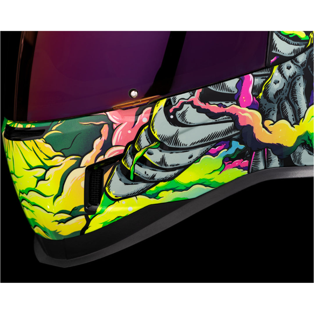 ICON Airform Hippy Dippy Helmet Purple - Close-Up of Mouth Vents