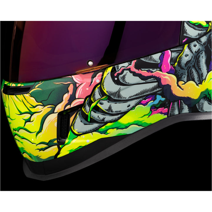 ICON Airform Hippy Dippy Helmet Purple - Close-Up of Mouth Vents