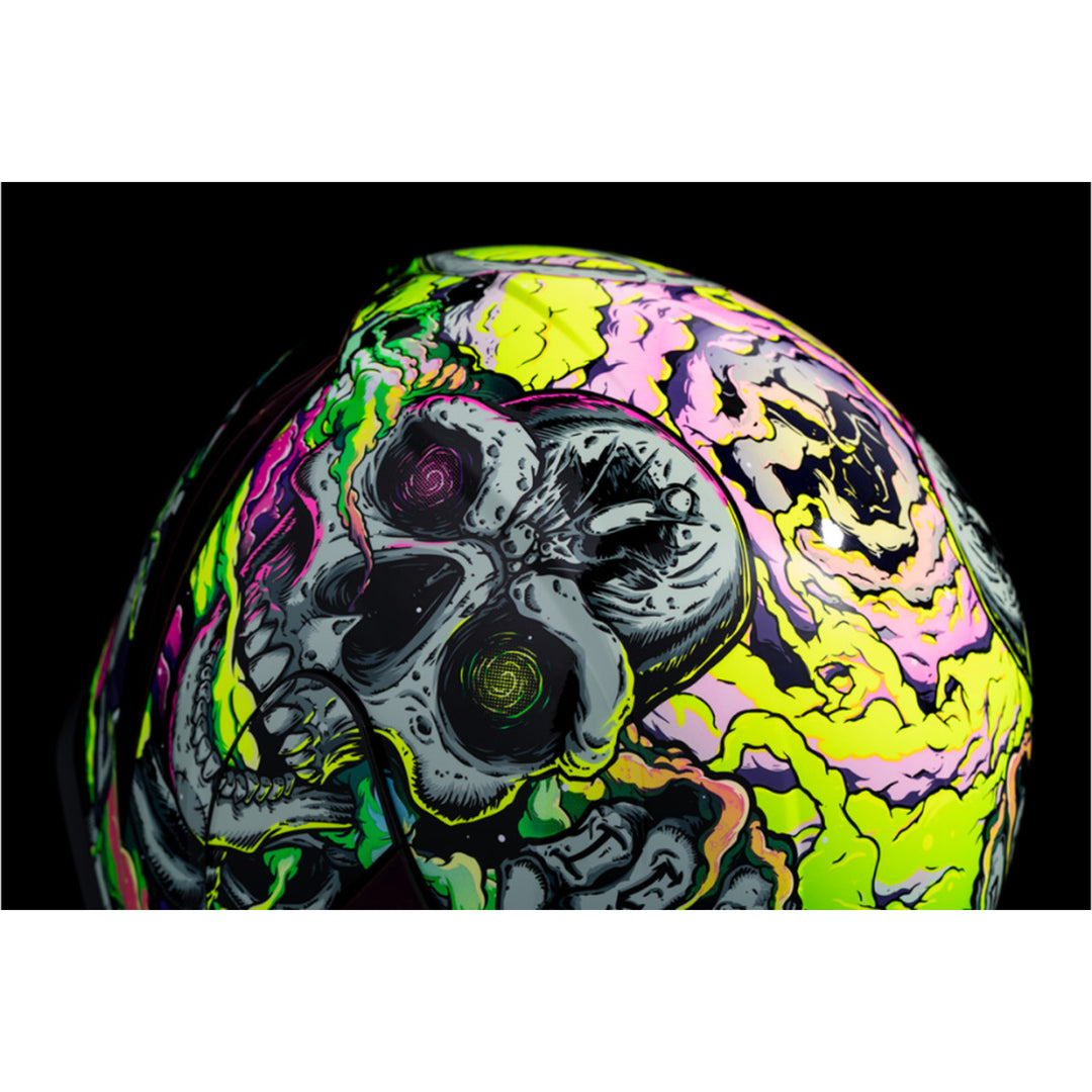 ICON Airform Hippy Dippy Helmet Purple - Close-Up of Top Right Side Details