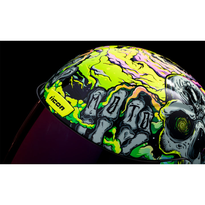 ICON Airform Hippy Dippy Helmet Purple - Close-Up of Top Vent