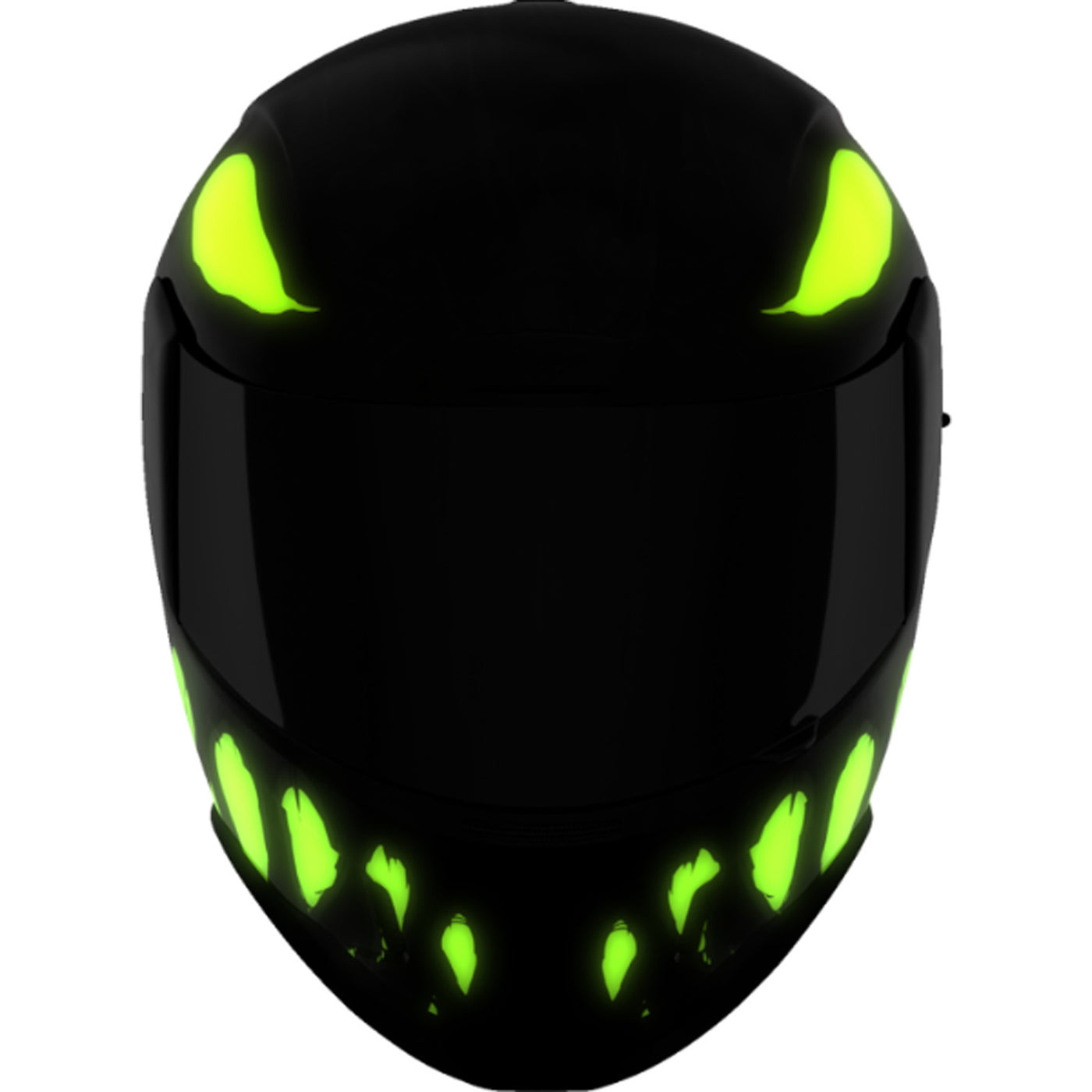 ICON Airform Manik'RR MIPS Helmet Dark Black - Front View with Glow-in-the-Dark Graphics