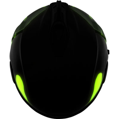 ICON Airform Manik'RR MIPS Helmet Dark Black - Top View with Glow-in-the-Dark Graphics