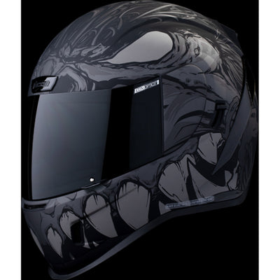 ICON Airform Manik'RR MIPS Helmet Dark Black - Front Left Side View with Dark Studio Background