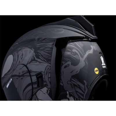 ICON Airform Manik'RR MIPS Helmet Dark Black - Close-Up of Rear Left Side Details