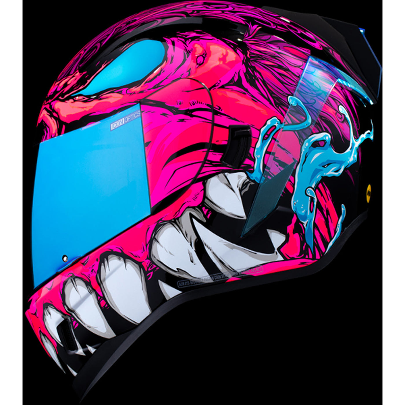 ICON Airform Manik'RR MIPS Helmet Pink - Left Side View with Dark Studio Background