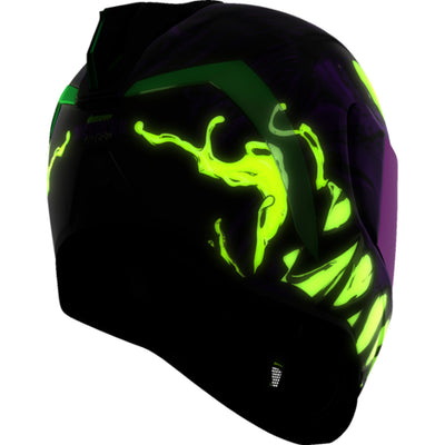 ICON Airform Manik'RR MIPS Helmet Purple - Rear Right Side View with Glow-in-the-Dark Graphics