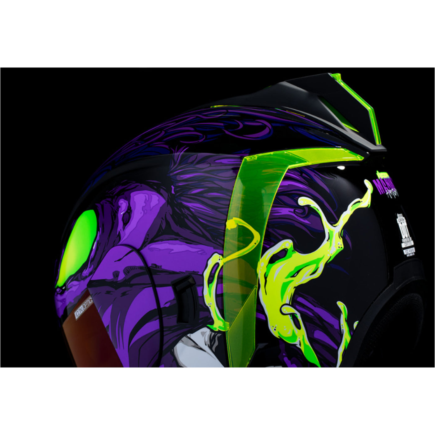 ICON Airform Manik'RR MIPS Helmet Purple - Close-Up of Rear Left Side Details