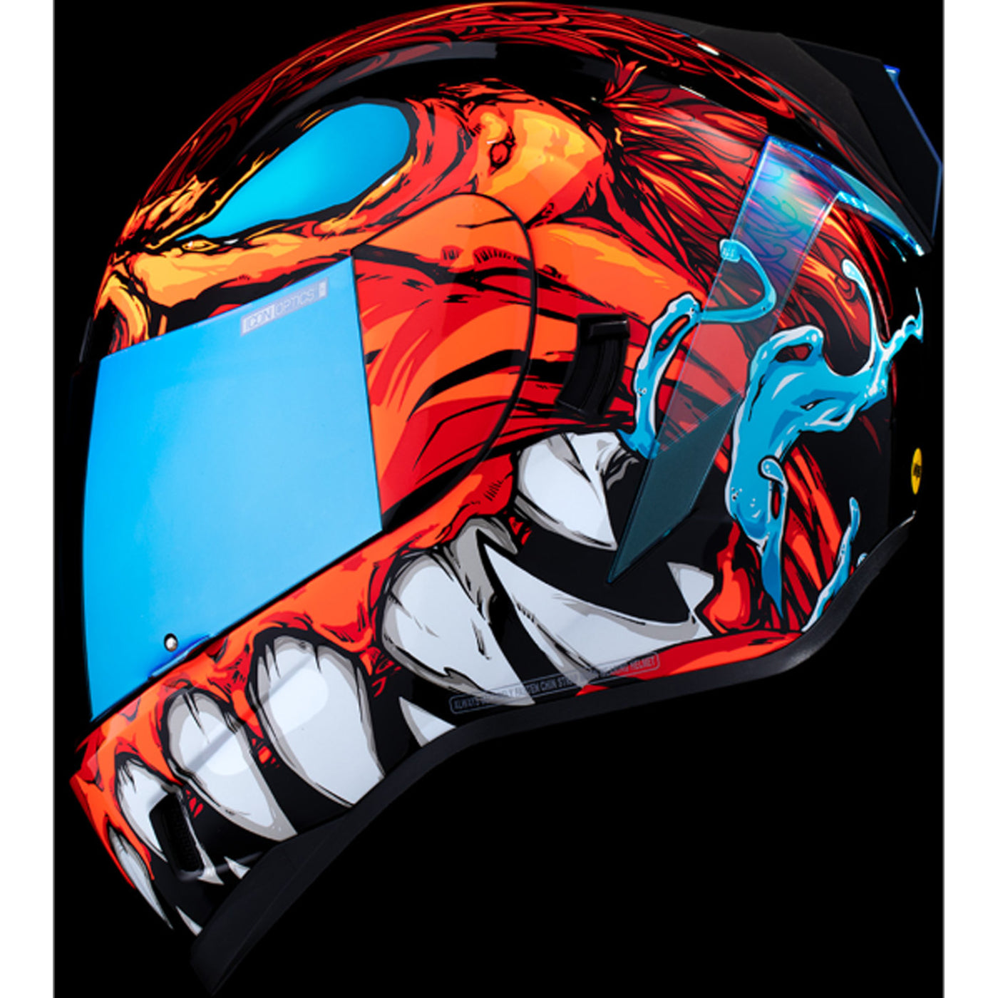 ICON Airform Manik'RR MIPS Helmet Red - Left Side View with Dark Studio Background