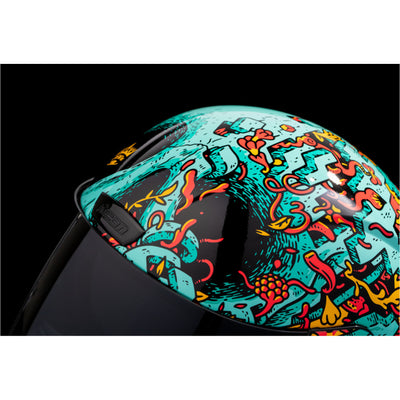 ICON Airform Munchies MIPS Helmet Blue - Close-Up of Top Vent