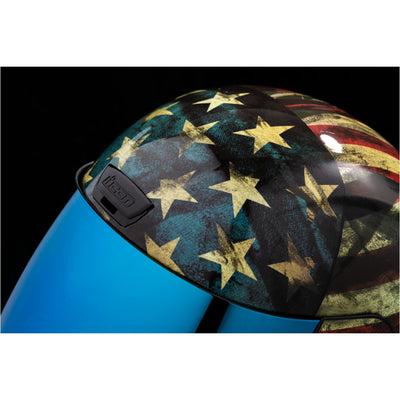 ICON Airform Old Glory Helmet - Close-Up of Top Vent, Opened