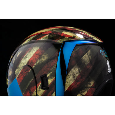 ICON Airform Old Glory Helmet - Close-Up of Rear Left Side Details