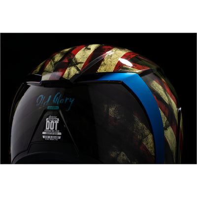 ICON Airform Old Glory Helmet - Close-Up of Rear Right Side Details