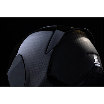 ICON Airframe Pro Carbon 4Tress Helmet Black - Close-Up of Rear Left Side Details