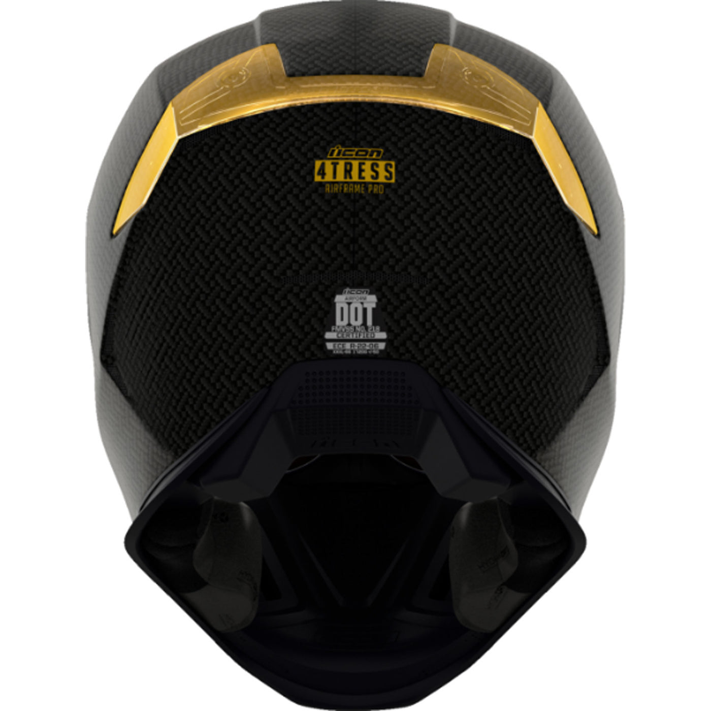 ICON Airframe Pro Carbon 4Tress Helmet Yellow - Rear View