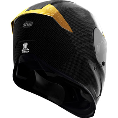 ICON Airframe Pro Carbon 4Tress Helmet Yellow - Rear Right Side View