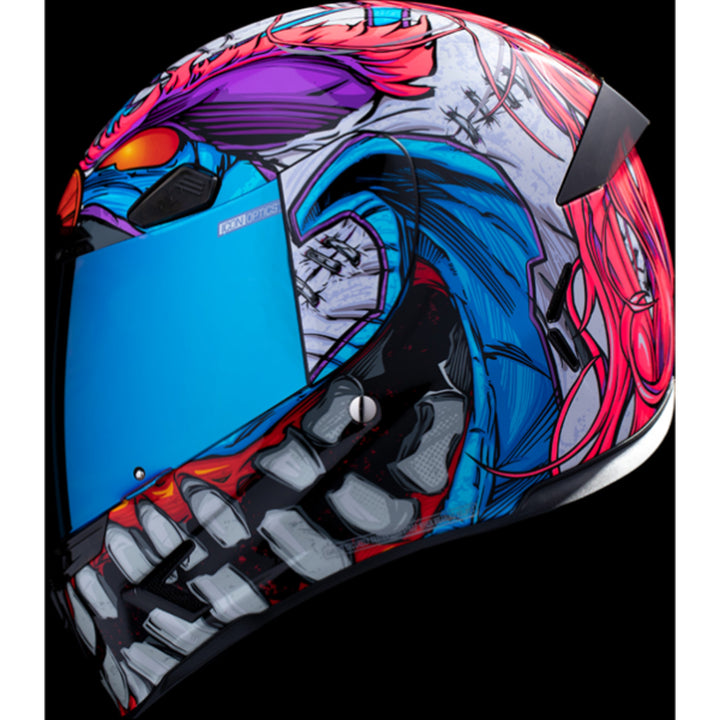 ICON Airframe Pro Krazy Klown 2 Helmet Pink - Left Side View with Dark Studio Background