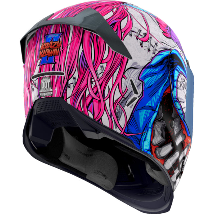 ICON Airframe Pro Krazy Klown 2 Helmet Pink - Rear Right Side View
