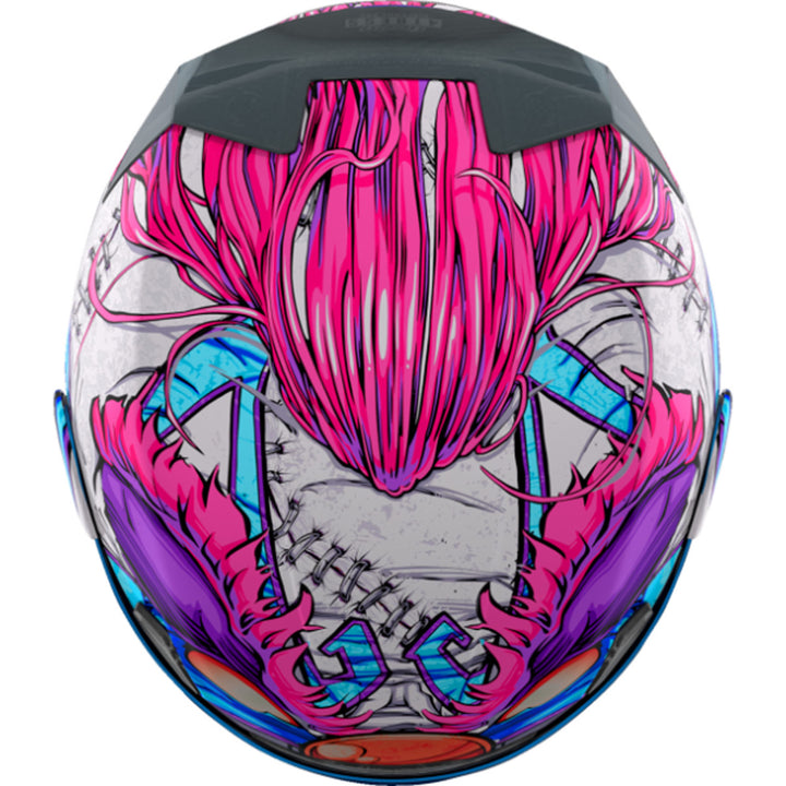 ICON Airframe Pro Krazy Klown 2 Helmet Pink - Top View
