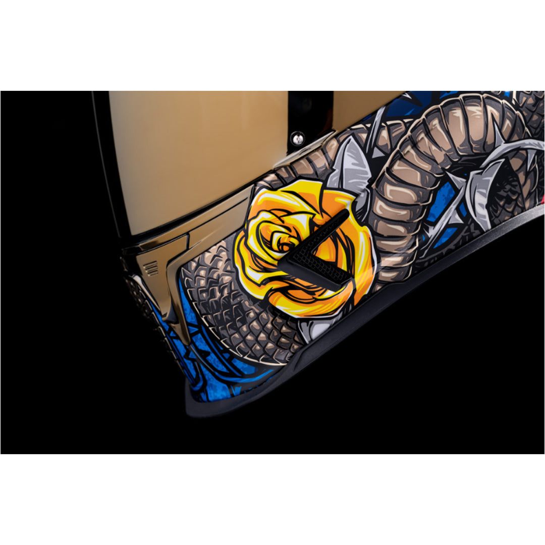 ICON Airframe Pro Tejas Libre Helmet Glory - Close-up of Mouth Vents