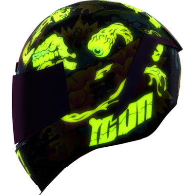 ICON Airform Scatterbrain MIPS Helmet Purple - Left Side View with Glow-in-the-Dark Details