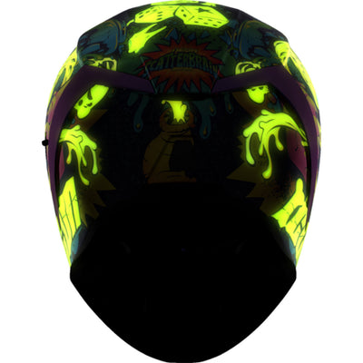 ICON Airform Scatterbrain MIPS Helmet Purple - Rear View with Glow-in-the-Dark Details