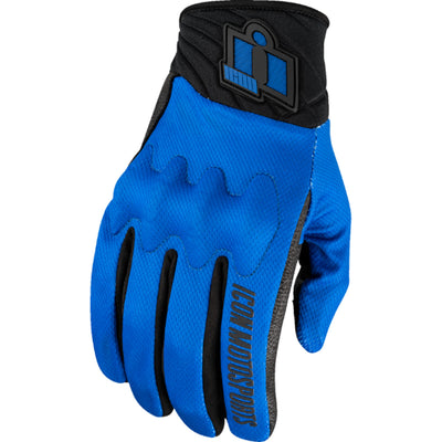 ICON Anthem3 Gloves Blue - Back of Hand View